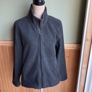 Susan Bristol gray fleece zip-up jacket